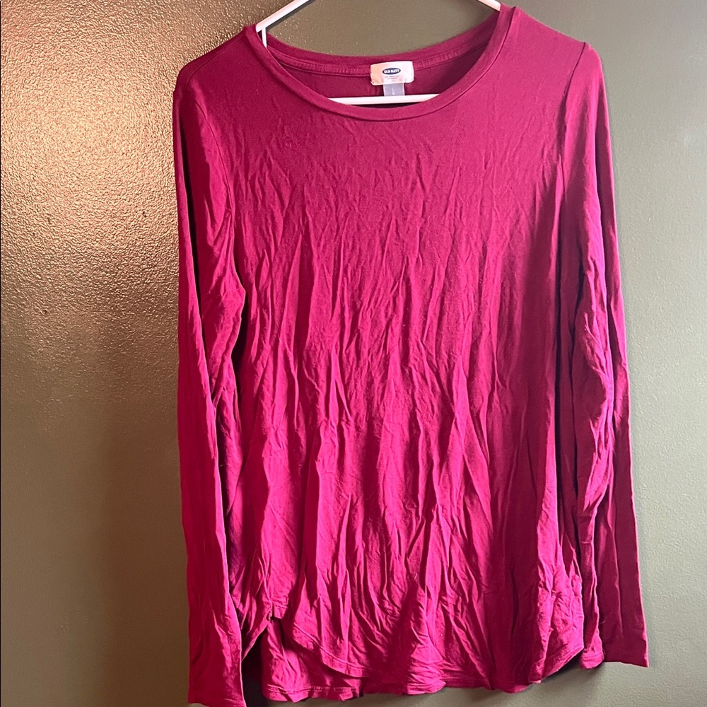 Old Navy Women's Vibrant Pink Long Sleeve Tee